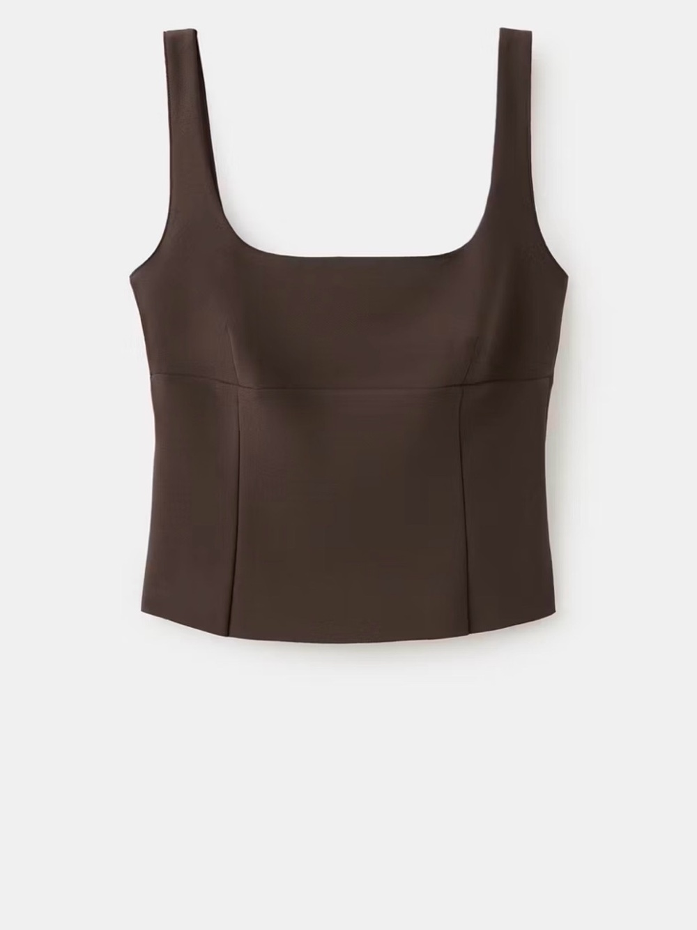 Mango Square Neck Structured Camisole - Brown